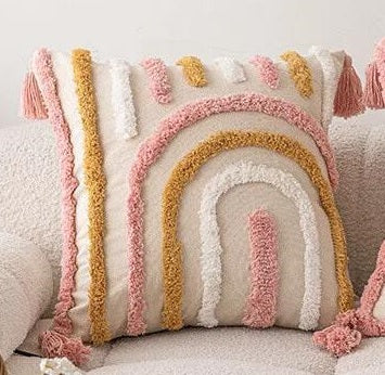 Pink Tufted Cushion Covers