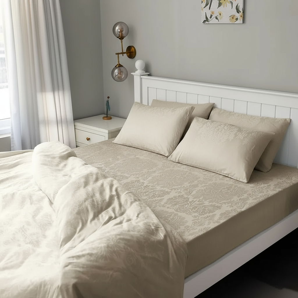 Premium 300 TC Jacquard King Size Bedsheet